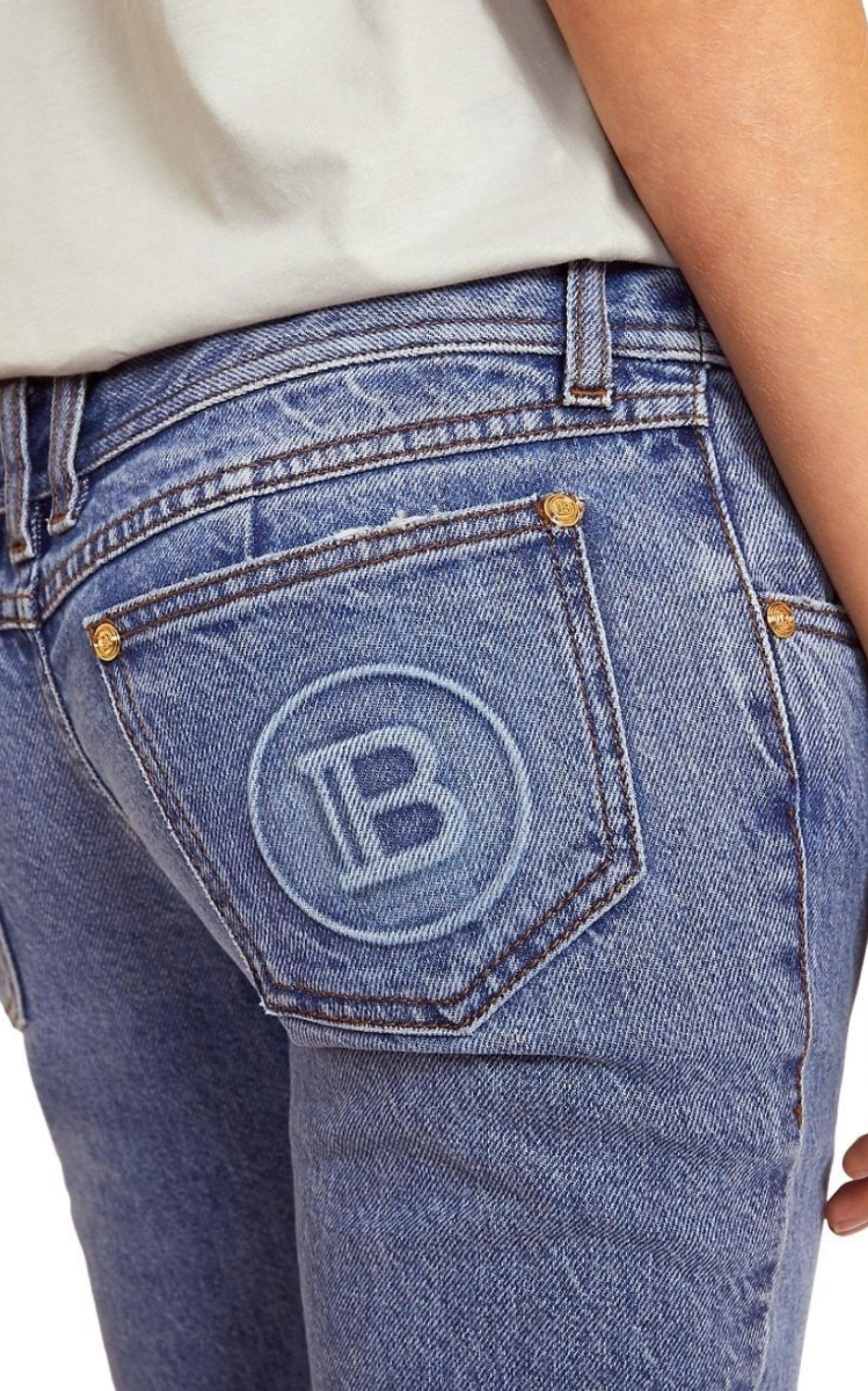 Monogram Low-Rise Bootcut Jeans Balmain