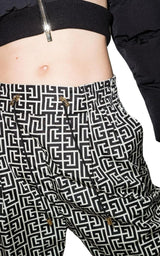 Balmain Monogram Print Cropped Track Pants