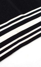 Square-neck Stripe-trim Knit Dress Balmain