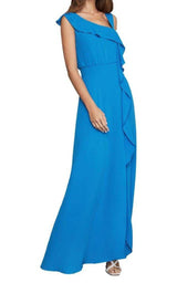 Asymmetric Neck Maxi Dress BCBGMAXAZRIA