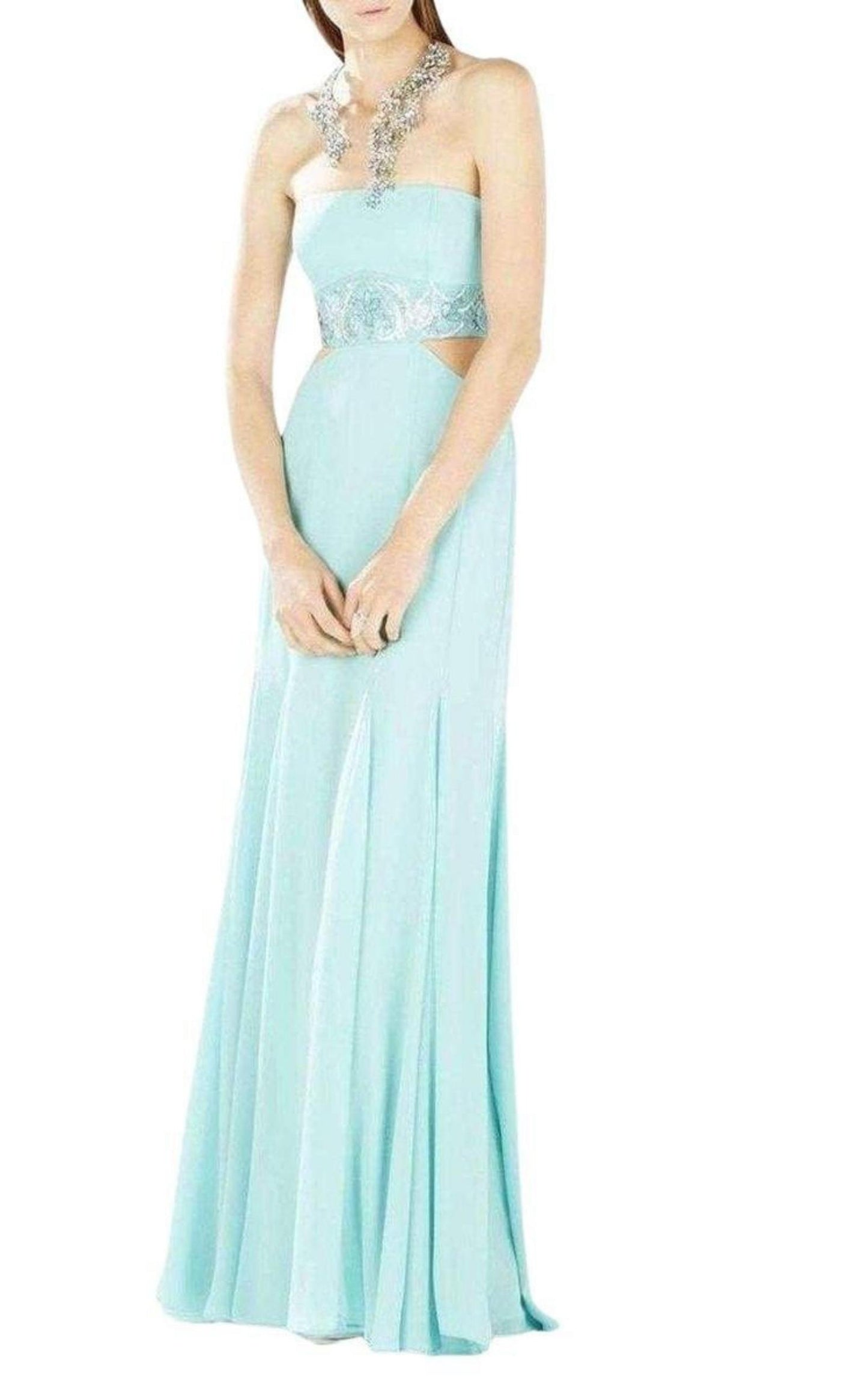 Axelle Strapless Waist Cutout Gown BCBGMAXAZRIA