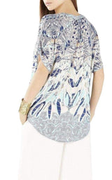 Ayanna Oversized Printed Top BCBGMAXAZRIA