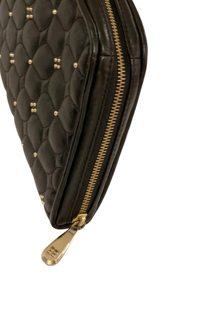 Black Leather Clutch BCBGMAXAZRIA