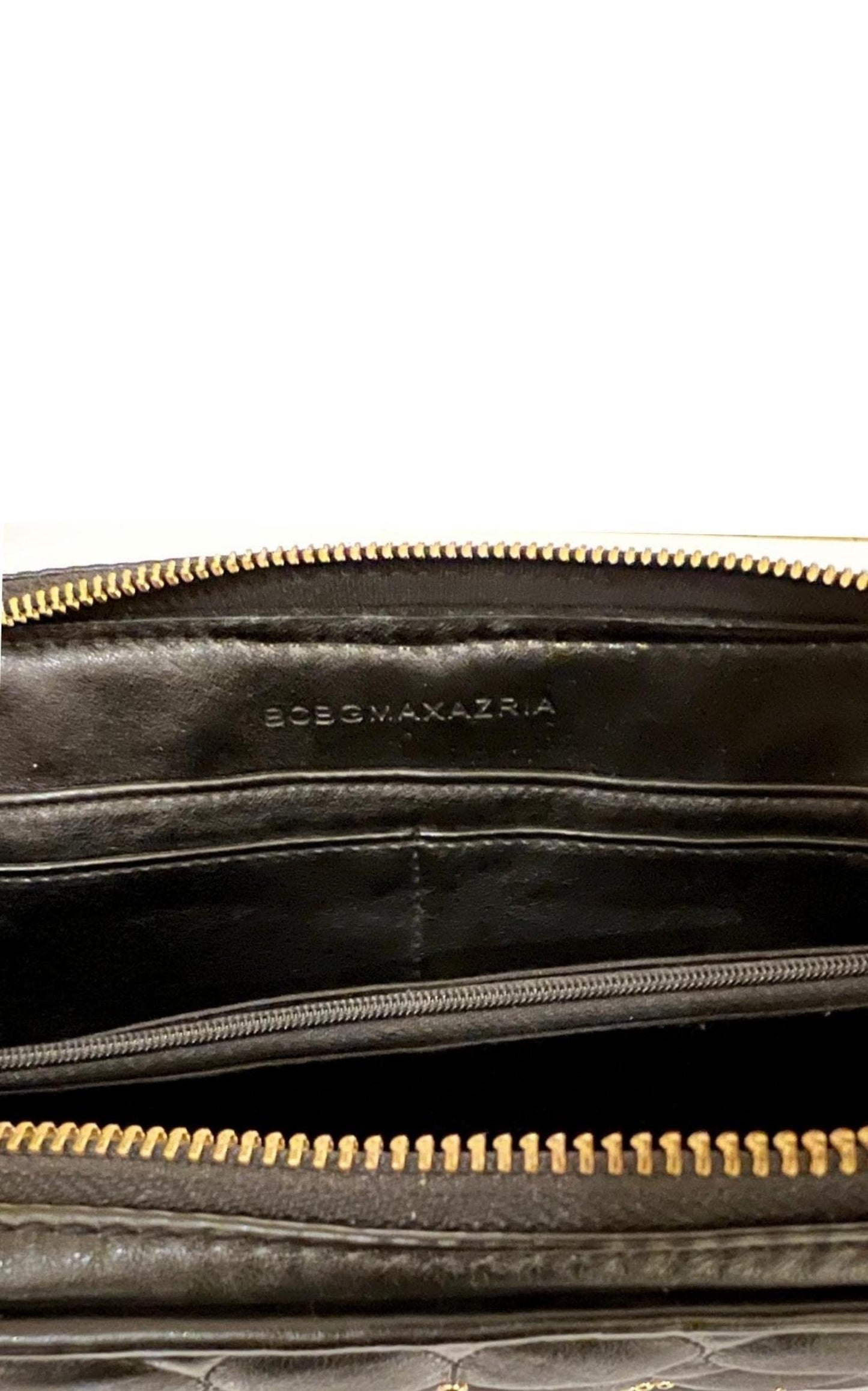 Black Leather Clutch BCBGMAXAZRIA