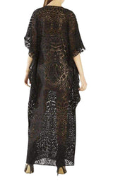 BCBGMAXAZRIA Dameka Ruffled Long Kaftan Dress