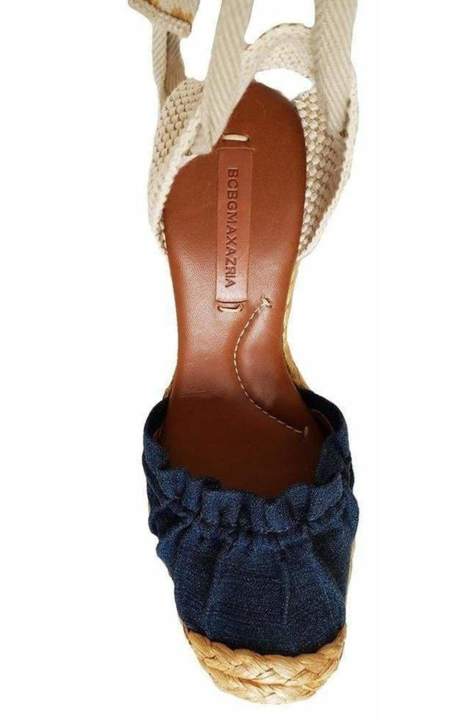 Denim Platform Wedge Sandal BCBGMAXAZRIA