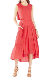 Draped Peasant Skirt Dress BCBGMAXAZRIA