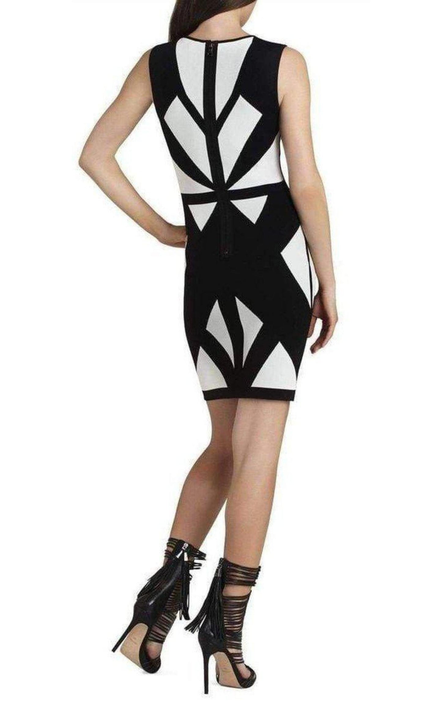 Evinna Geometric Jacquard Dress BCBGMAXAZRIA