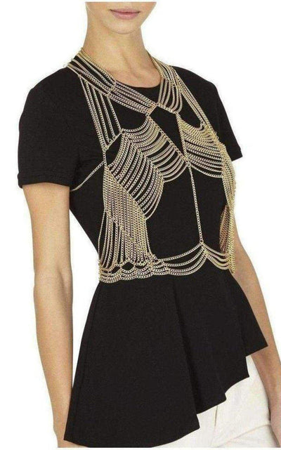 Gold Cutout Body Chain BCBGMAXAZRIA