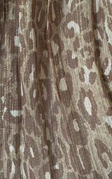 Gold Leopard Print Silk Gown Dress BCBGMAXAZRIA