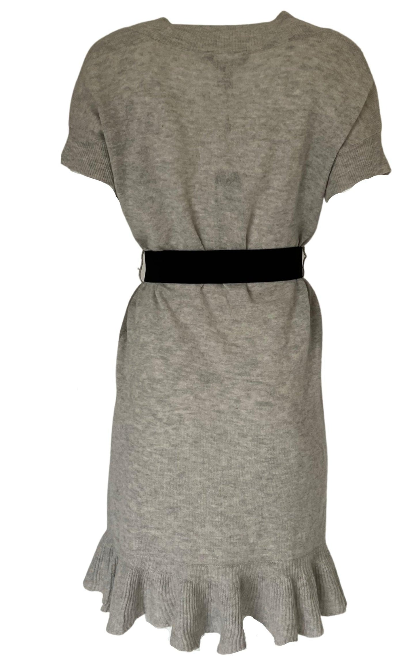 Grey Ruffle Cashmere Blend Dress BCBGMAXAZRIA