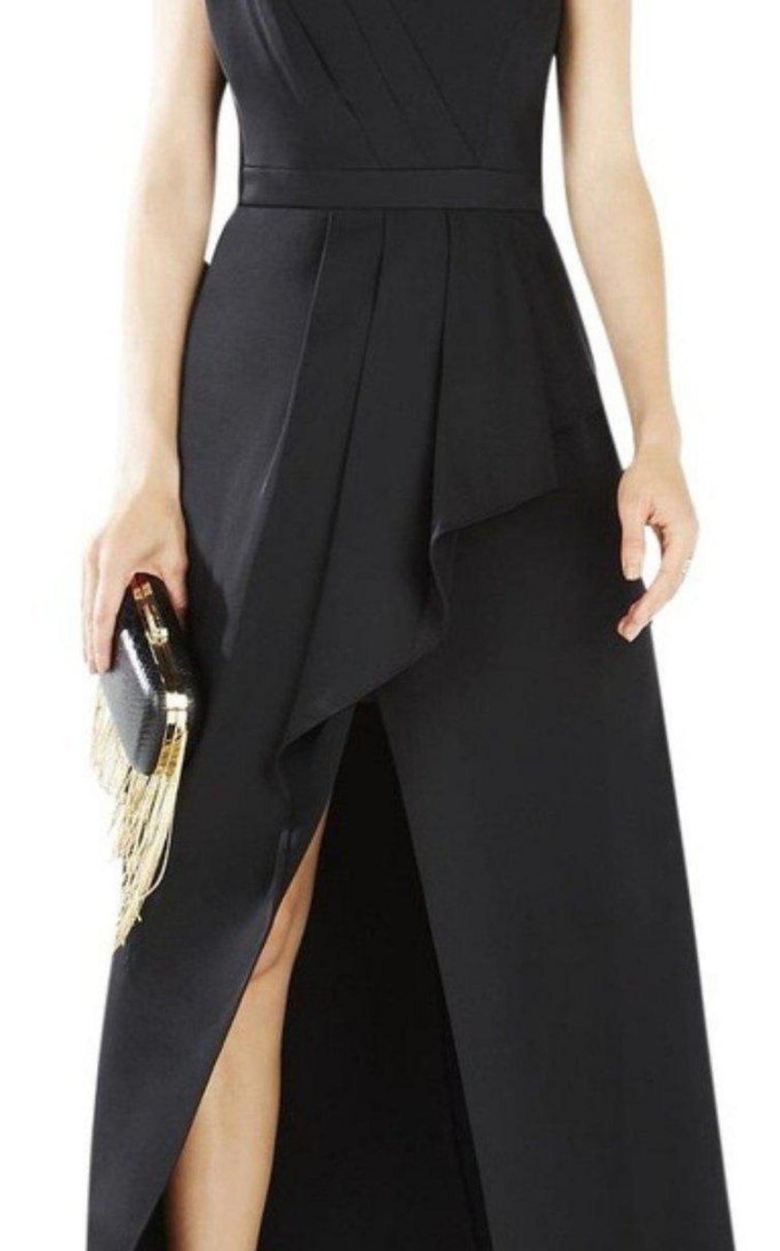 Kristine One-Shoulder Peplum Gown BCBGMAXAZRIA