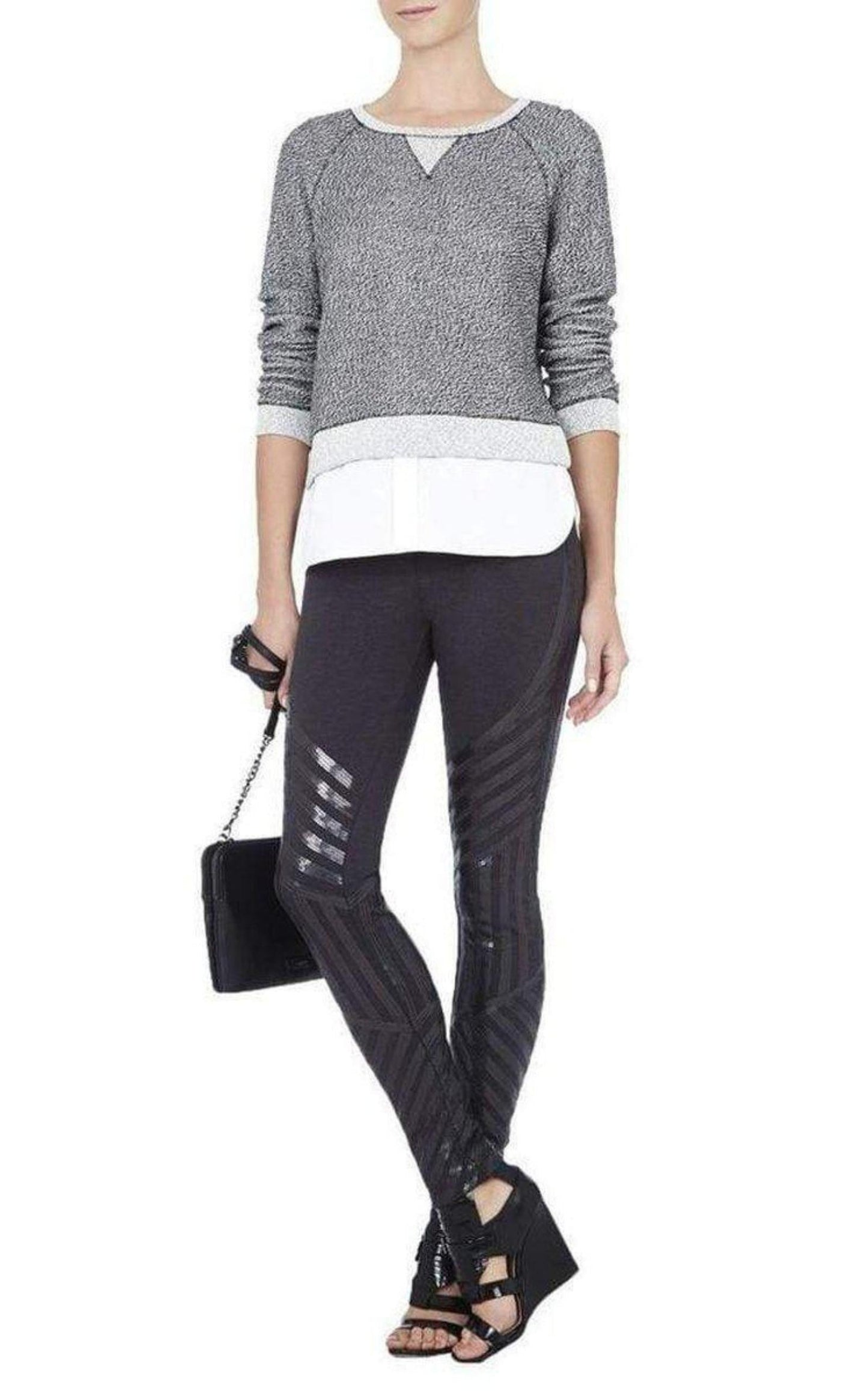 Lacie Linear Motif Sequin Legging BCBGMAXAZRIA