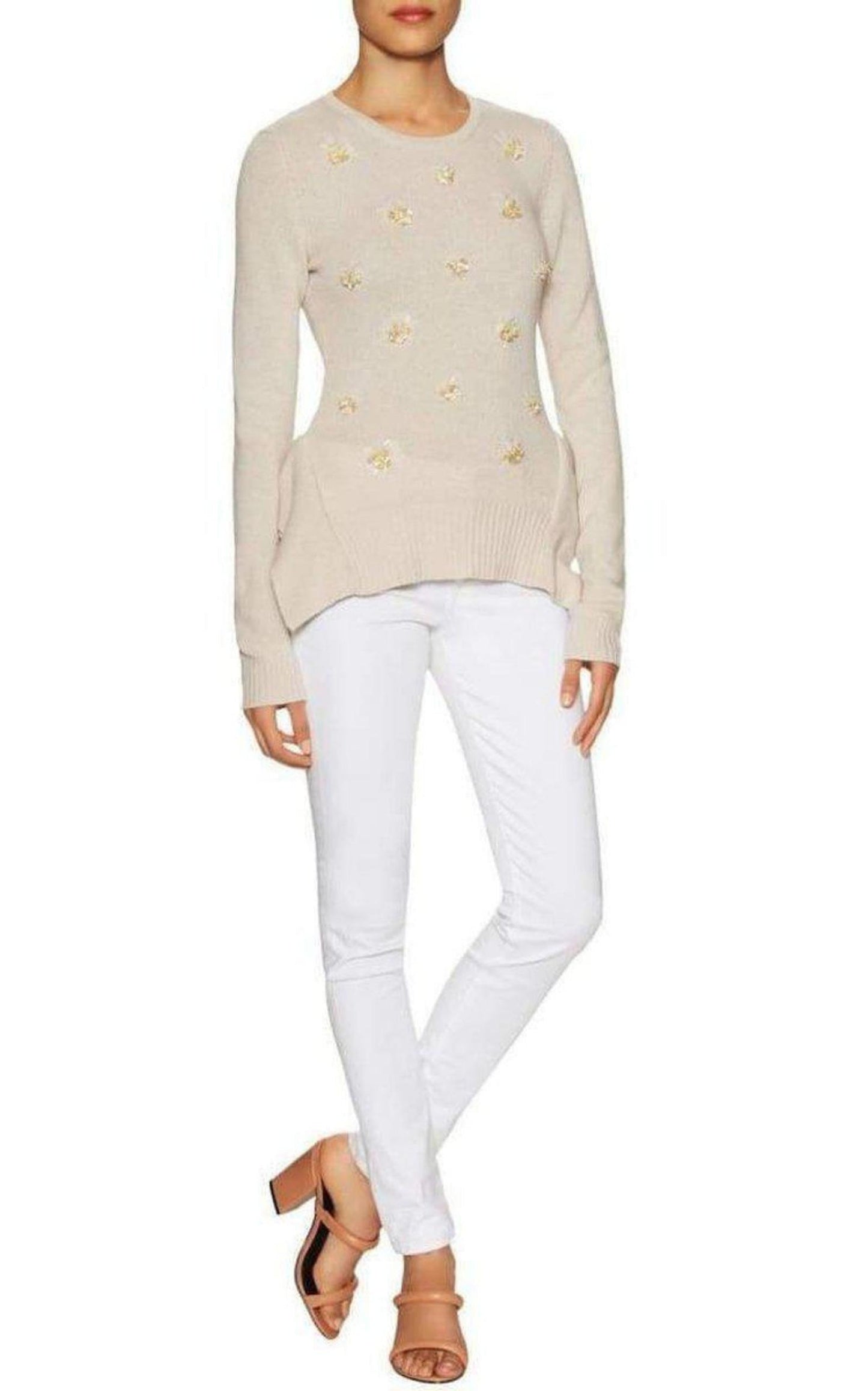 Loretta Beaded Cashmere Blend Pullover BCBGMAXAZRIA