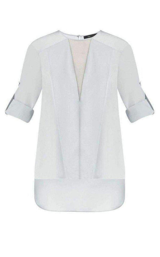 Marrisa Draped-Front Silk Blouse BCBGMAXAZRIA