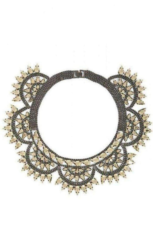 Metal-Spike Bib Necklace BCBGMAXAZRIA