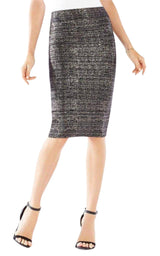 Metallic Foil Leger Pencil Skirt BCBGMAXAZRIA