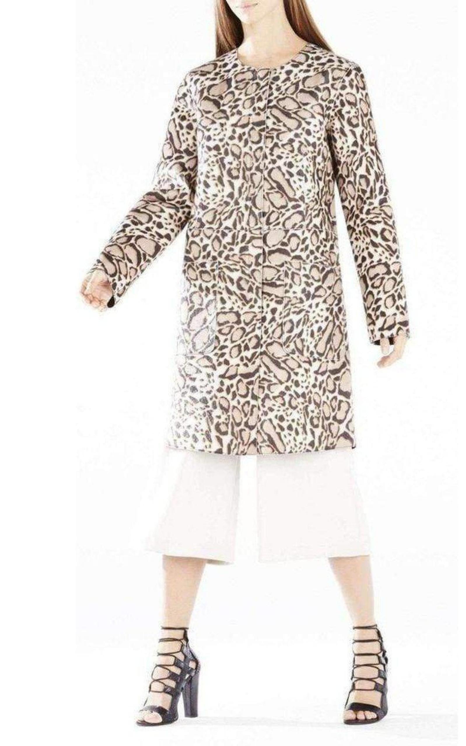 Mickie Ocelot Print Faux-Fur Coat BCBGMAXAZRIA