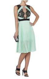 Scalloped Edge Pleated Dress BCBGMAXAZRIA