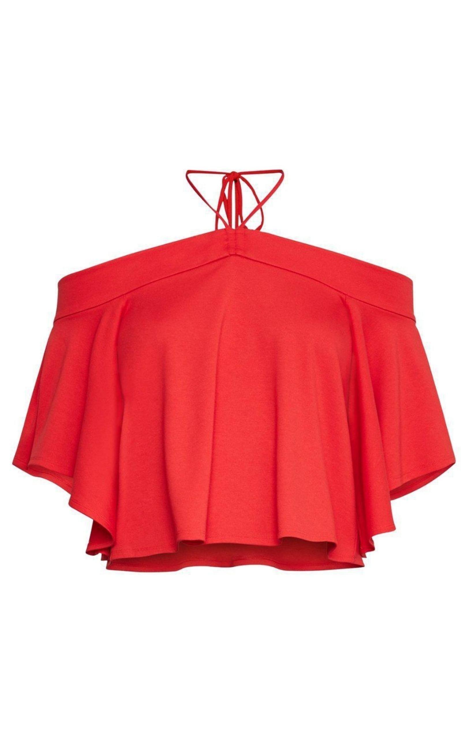 Scarlet Crop Off Shoulder Top BCBGMAXAZRIA