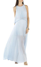 Shaina Sleeveless Pleated Gown BCBGMAXAZRIA