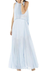 Shaina Sleeveless Pleated Gown BCBGMAXAZRIA