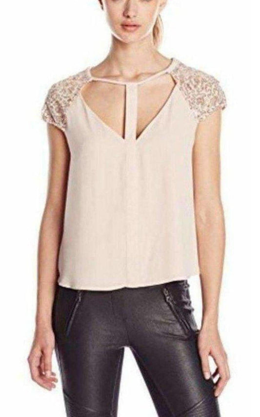 Sierra Woven Burnout Top BCBGMAXAZRIA