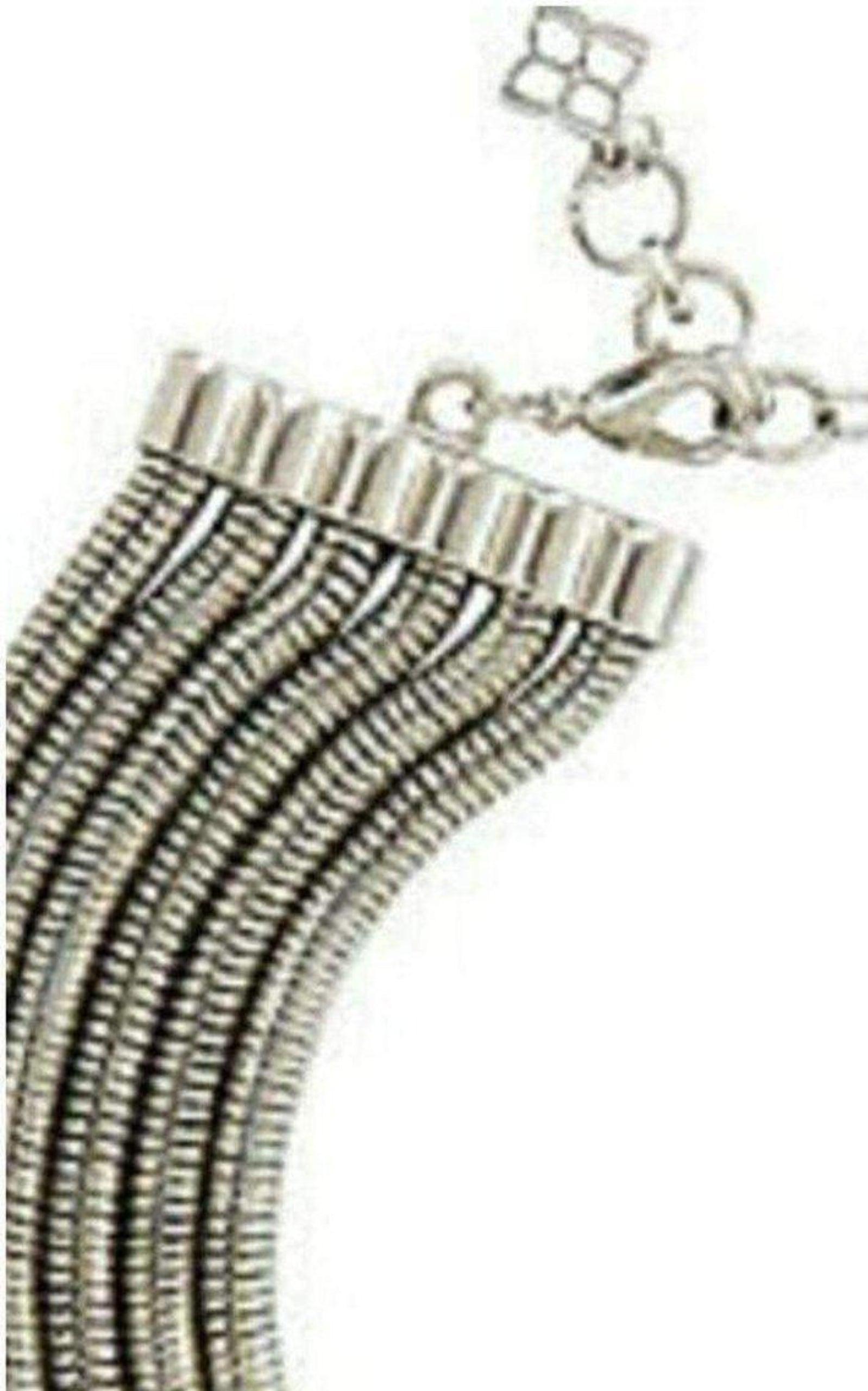 Silver Statement Futura Snake chain Necklace BCBGMAXAZRIA