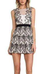 Sleeveless Scalloped Lace Dress BCBGMAXAZRIA