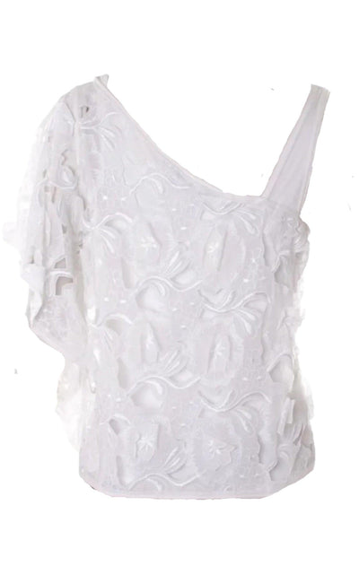 Ulla Asymmetrical Embroidered Top BCBGMAXAZRIA