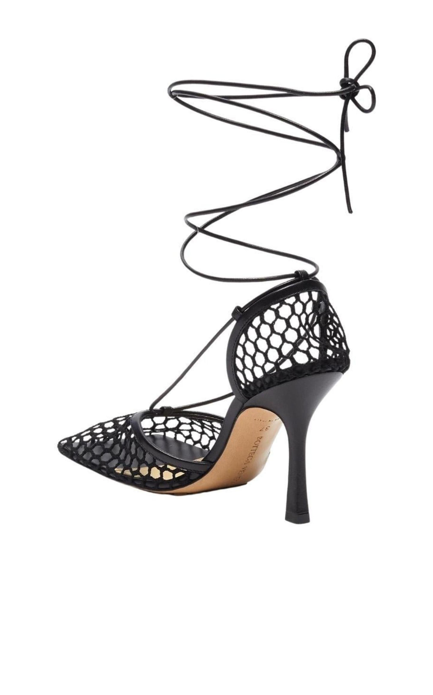 Fishnet Mesh Leather Sandal Bottega Veneta