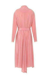 Pink Silk Georgette Trench Coat Cedric Charlier