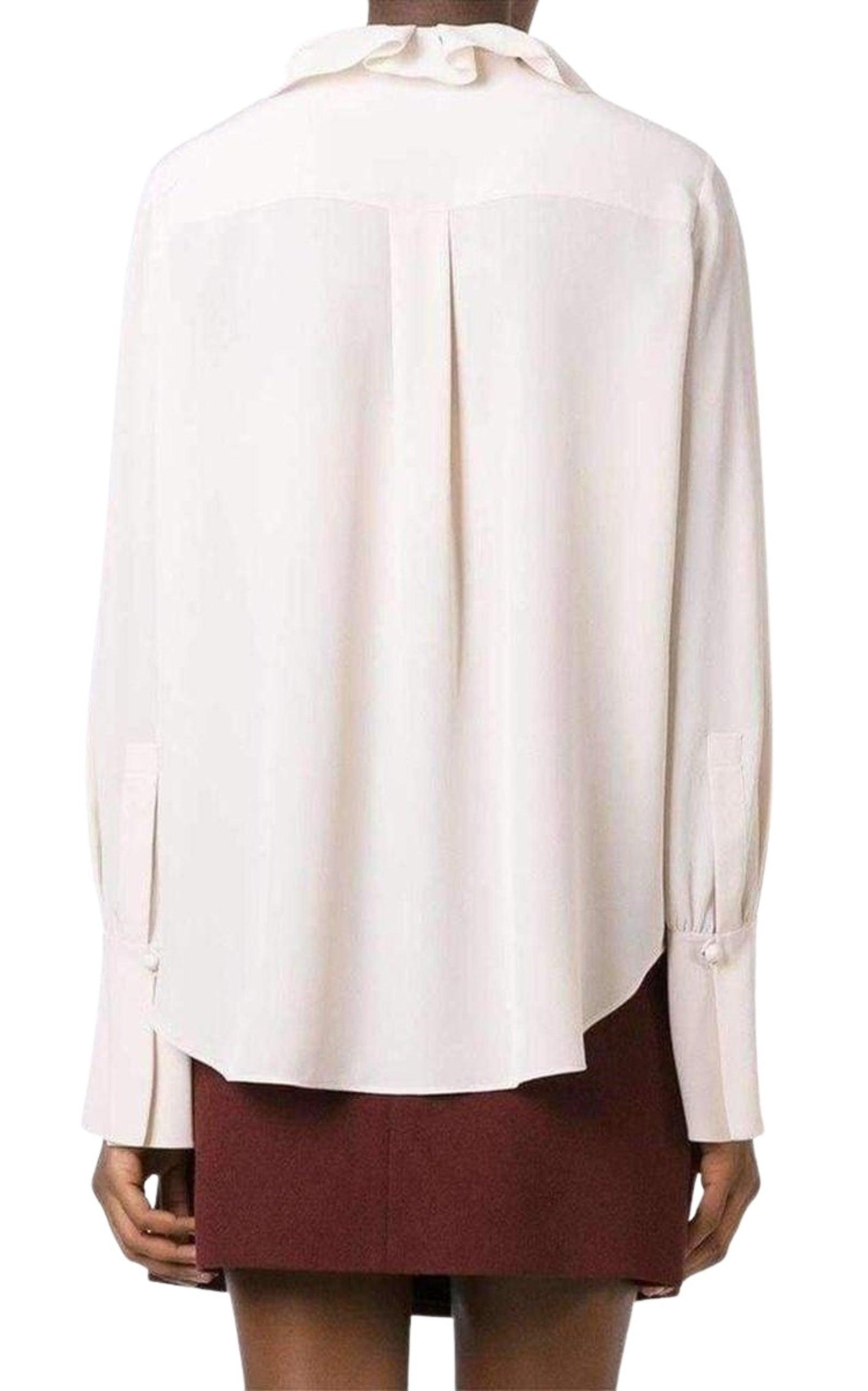 Albaster Bow Detail Silk Shirt Chloe