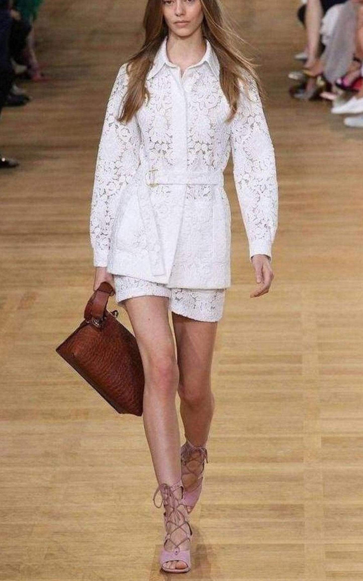 Guipure Embroidery Lace Shirt Coat Chloe