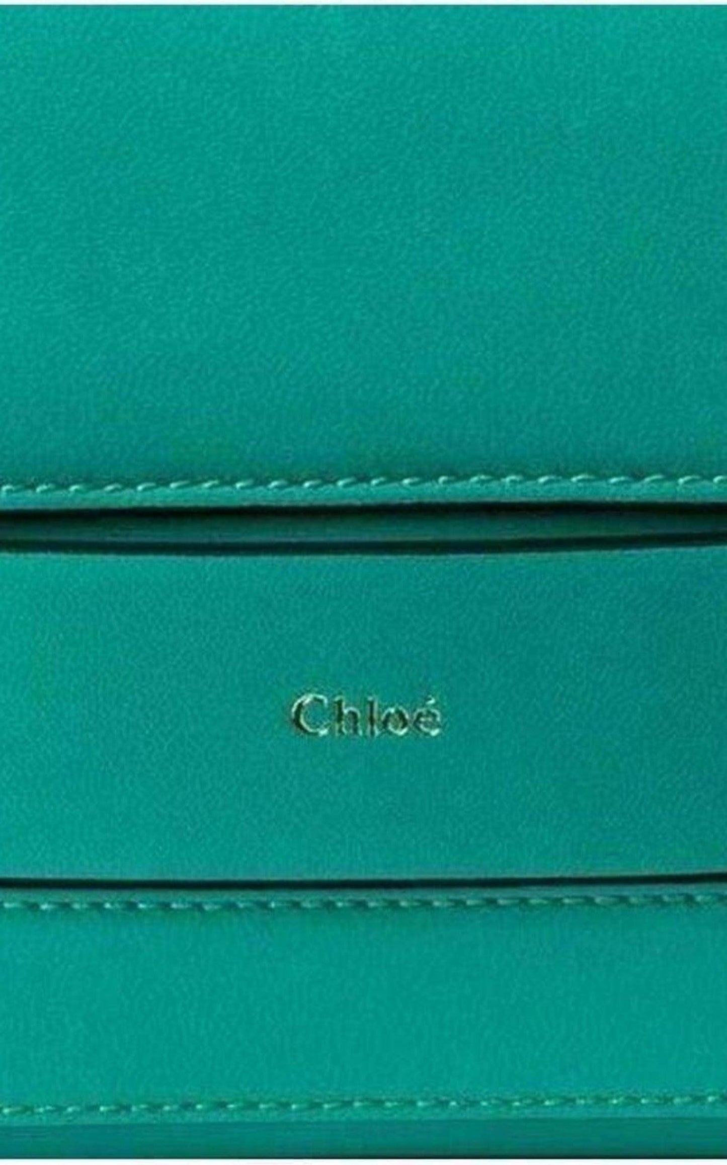 Jade Green Leather Clutch Chloe