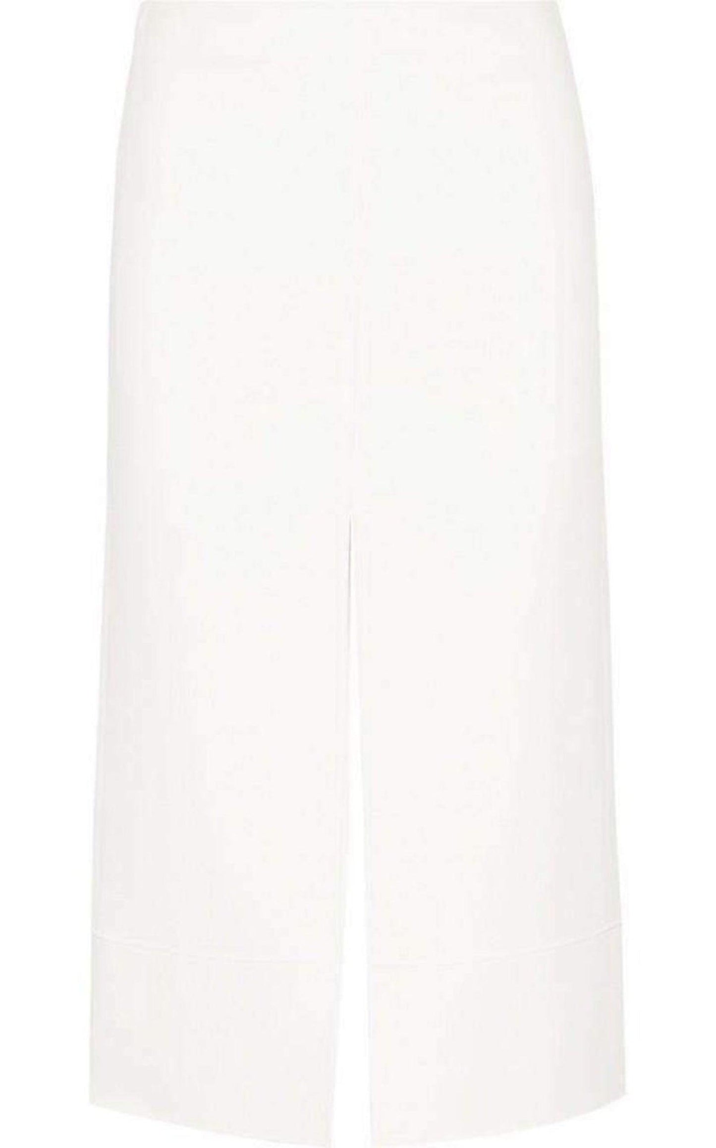 White Crepe Slit Knee Length Skirt Chloe