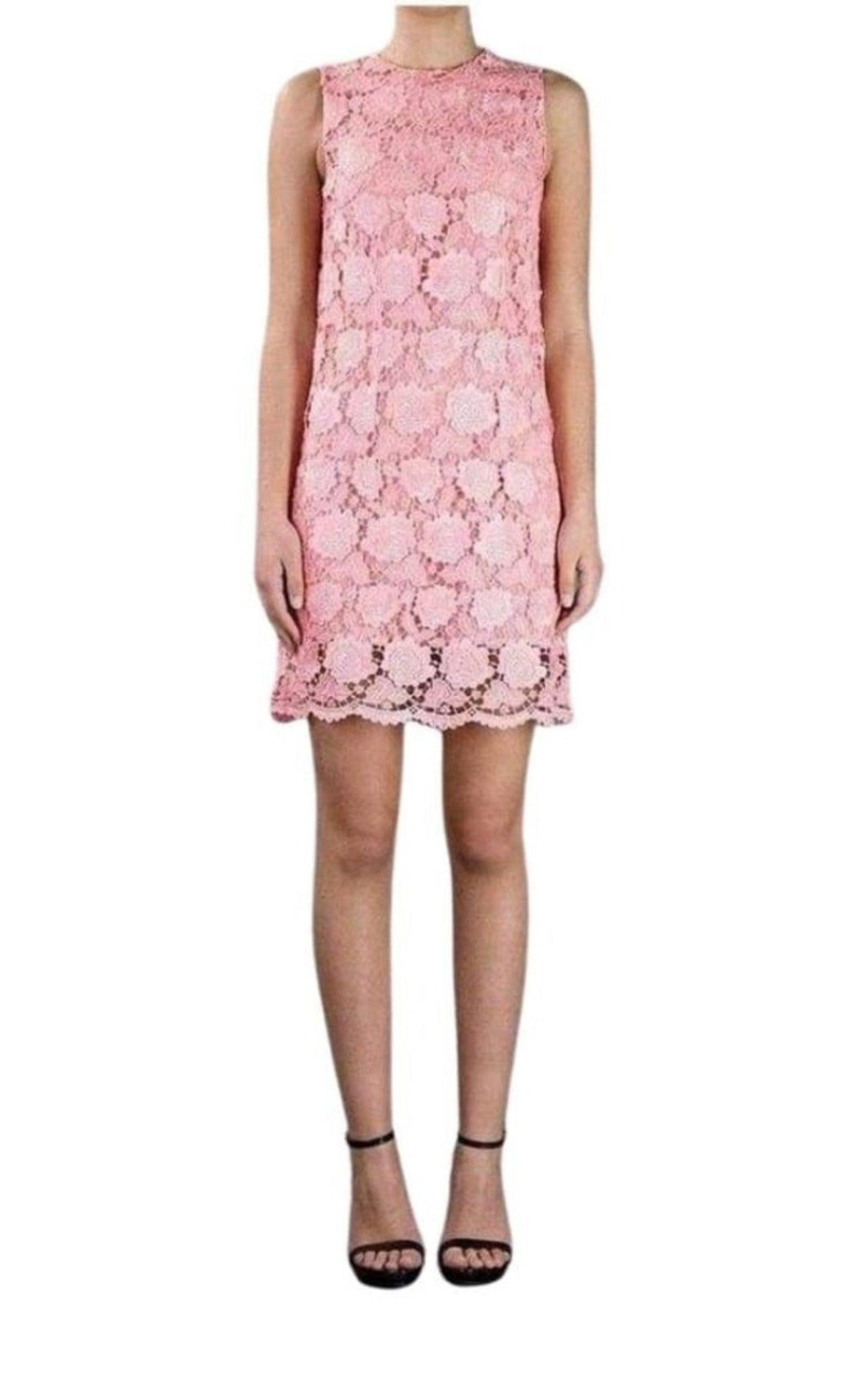 Coral Lace Overlay Dress Christopher Kane