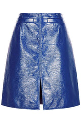 Blue Vinyl A-Line Skirt Courreges