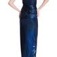 Cult Moda Blue Metallic Cocktail Prom Dress