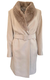 Faux Fur Collar Wrap Trench Coat Cult Moda