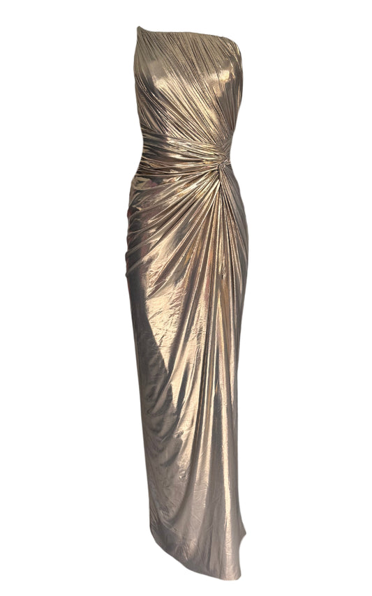 Cult Moda Gold Metallic Cocktail Prom Dress