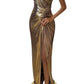 Cult Moda Gold Metallic Cocktail Prom Dress