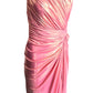 Cult Moda Pink Metallic Cocktail Prom Dress