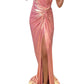 Cult Moda Pink Metallic Cocktail Prom Dress