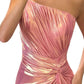 Cult Moda Pink Metallic Cocktail Prom Dress