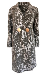 Silver Print Wool Blend Trench Coat Cult Moda