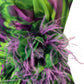 Dekolte Strapless Green Purple Print Party Dress