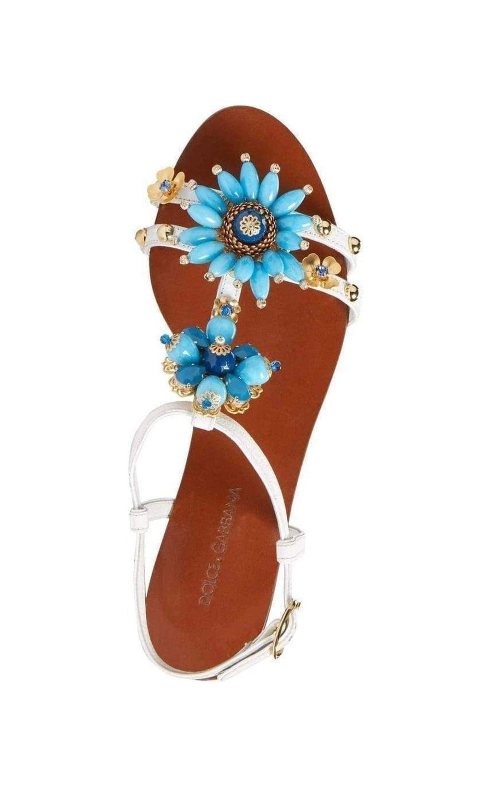 Flower Embellished Sandals Dolce & Gabbana