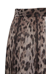 Leopard Print Wide Chiffon Pants Dolce & Gabbana