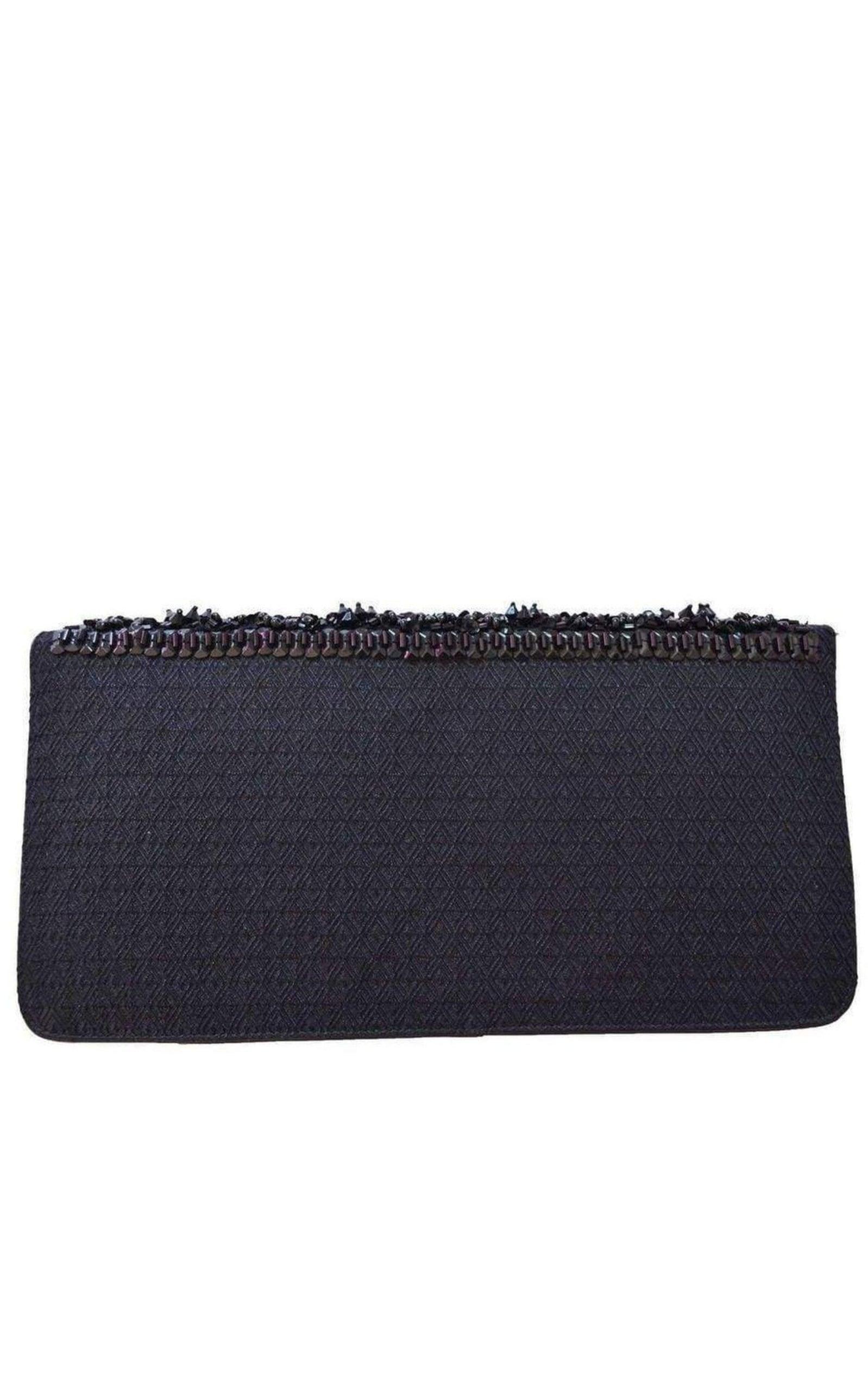 Black Beaded Handmade Clutch Dries Van Noten